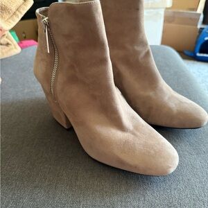 1. State Tan Ankle Boots with Rounded Toe and Block Heel